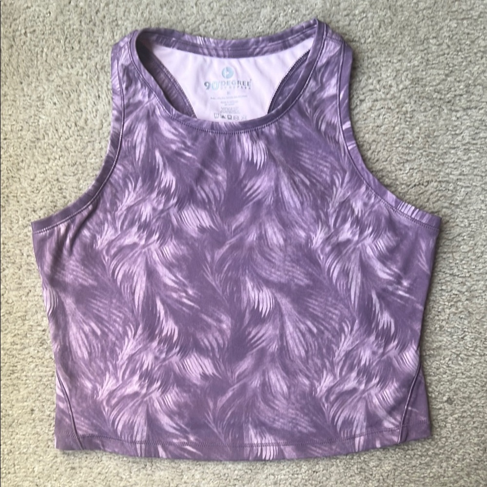 Purple Sleeveless Fitted Crop Tank Top